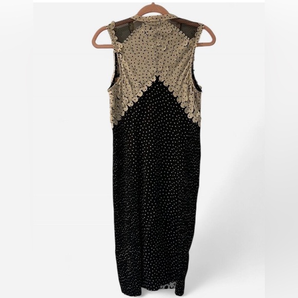 Byron Lars Lasercut Black and Cream Lace Sheath Midi Dress Kentucky Derby - Picture 5 of 13